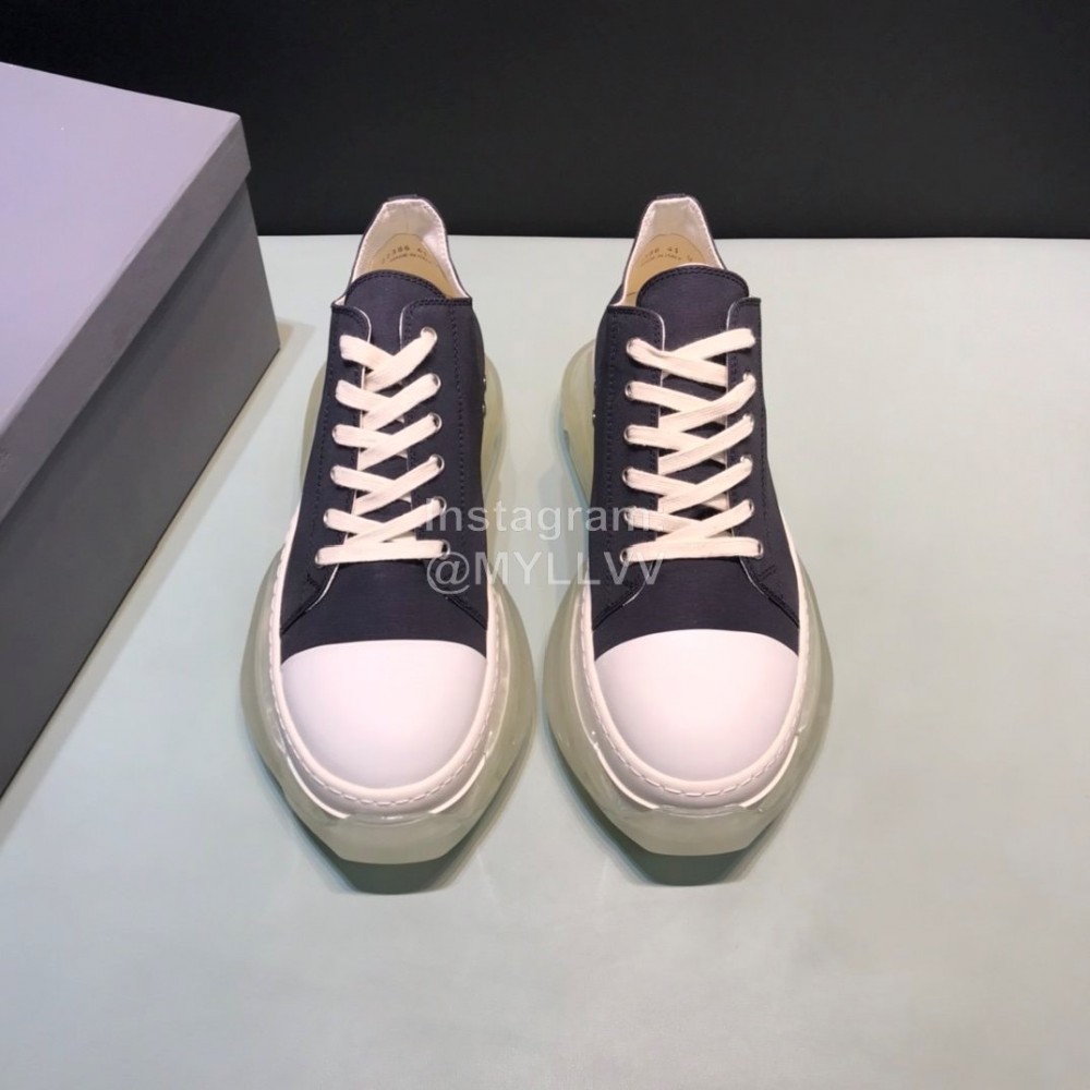 Rick Owens Leather Transparent Thick Sole Shoes For Men