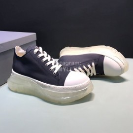 Rick Owens Leather Transparent Thick Sole Shoes For Men