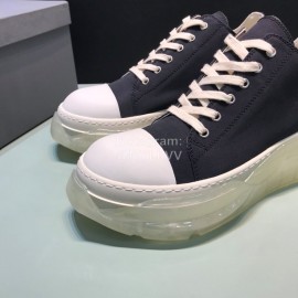 Rick Owens Leather Transparent Thick Sole Shoes For Men