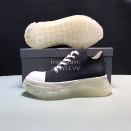 Rick Owens Leather Transparent Thick Sole Shoes For Men