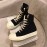 Rick Owens Fashion High Top Canvas Shoes For Men And Women Black