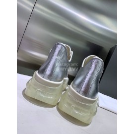 Rick Owens New Thick Soles Canvas Shoes For Women Silver