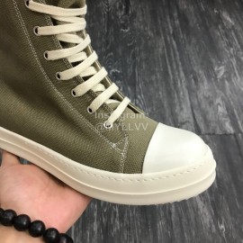 Rick Owens Fashion High Top Canvas Shoes For Men And Women Green