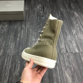 Rick Owens Fashion High Top Canvas Shoes For Men And Women Green