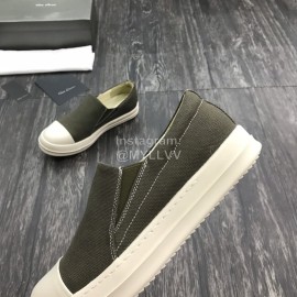 Rick Owens Fashion Casual Canvas Shoes For Men And Women Green