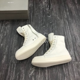 Rick Owens Fashion High Top Canvas Shoes For Men And Women White