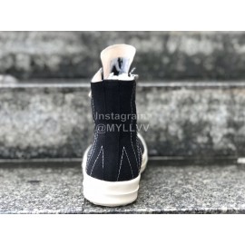Rick Owens Fashion Canvas High Top Shoes For Men And Women Black