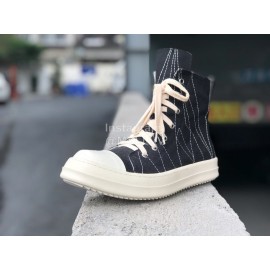 Rick Owens Fashion Canvas High Top Shoes For Men And Women Black