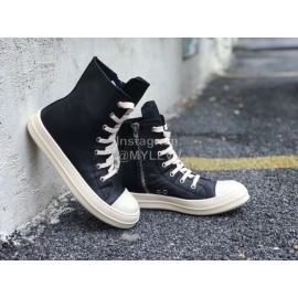 Rick Owens Fashion High Top Leather Shoes For Men And Women 