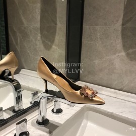 Roger Vivier Fine Rhinestone Sheepskin Flat Heels For Women Gold