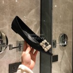 Roger Vivier Fine Rhinestone Sheepskin Flat Heels For Women