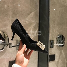 Roger Vivier Fine Rhinestone Sheepskin Flat Heels For Women