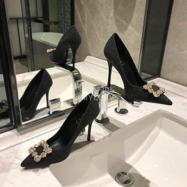 Roger Vivier Fine Rhinestone Sheepskin Flat Heels For Women