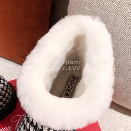 Roger Vivier Winter Soft Plaid Plush Boots For Women Black