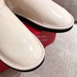 Roger Vivier Winter Soft Plaid Plush Boots For Women White