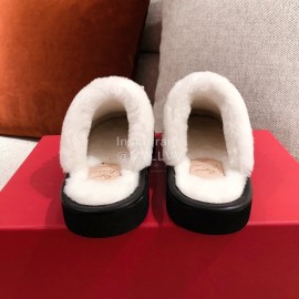 Roger Vivier Winter Soft Plaid Plush Slippers For Women