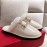 Roger Vivier Winter Soft Plaid Plush Slippers For Women White