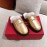 Roger Vivier Winter Soft Plaid Plush Slippers For Women Gold