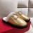 Roger Vivier Winter Soft Plaid Plush Slippers For Women Gold