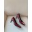Roger Vivier Classic Square Head Sheepskin High Heels For Women Wine Red