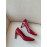 Roger Vivier Classic Square Head Sheepskin High Heels For Women Red