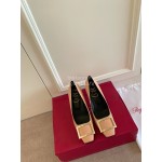 Roger Vivier Classic Square Head Sheepskin High Heels For Women Pink