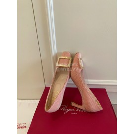 Roger Vivier New Square Head Sheepskin High Heels For Women