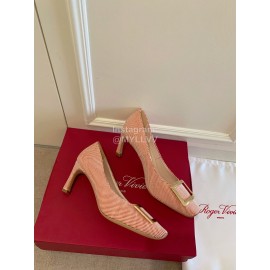 Roger Vivier New Square Head Sheepskin High Heels For Women