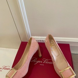 Roger Vivier New Square Head Sheepskin High Heels For Women