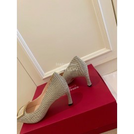 Roger Vivier Classic Square Head Sheepskin High Heels For Women