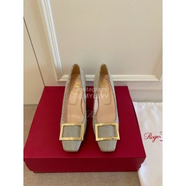 Roger Vivier Classic Square Head Sheepskin High Heels For Women