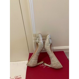 Roger Vivier Fashion Square Head Sheepskin High Heels For Women