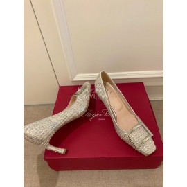 Roger Vivier Fashion Square Head Sheepskin High Heels For Women