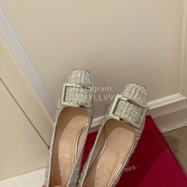 Roger Vivier Fashion Square Head Sheepskin High Heels For Women