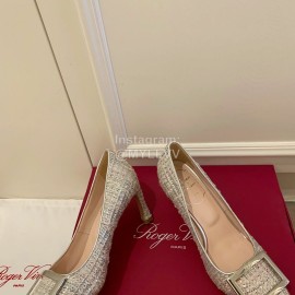 Roger Vivier Fashion Square Head Sheepskin High Heels For Women