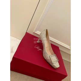 Roger Vivier Fashion Square Head Sheepskin High Heels For Women