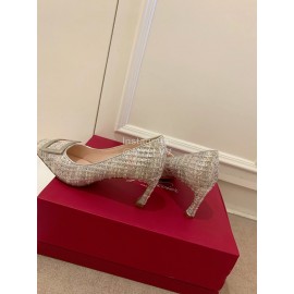 Roger Vivier Fashion Square Head Sheepskin High Heels For Women