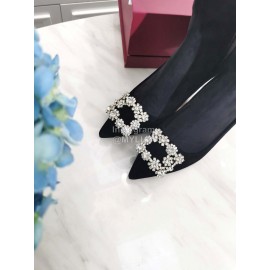 Roger Vivier New Fall Winter Diamond Buckle Sheepskin High Heel Long Boots