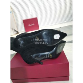 Roger Vivier New Fall Winter Diamond Buckle Sheepskin High Heel Long Boots