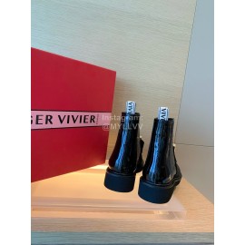 Roger Vivier Fashion Black Square Button Short Boots For Women