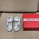 Roger Vivier Fashion Spring Summer Diamond Buttons Button Sandals White