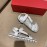 Roger Vivier Fashion Spring Summer Diamond Buttons Button Sandals White