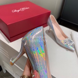 Roger Vivier Fashion Diamond Button Pointed High Heels For Women 