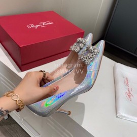 Roger Vivier Fashion Diamond Button Pointed High Heels For Women 