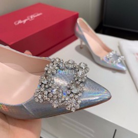 Roger Vivier Fashion Diamond Button Pointed High Heels For Women 