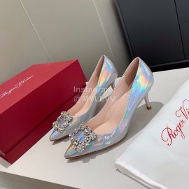 Roger Vivier Fashion Diamond Button Pointed High Heels For Women 