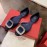 Roger Vivier Fashion Diamond Button Silk Flat Heel Shoes For Women Dark Blue