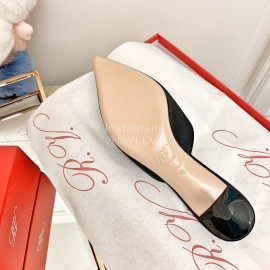 Roger Vivier Fashion Diamond Button Silk High Heel Mueller Shoes Black