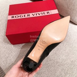 Roger Vivier Fashion Square Button Pointed Short Boots For Women Black