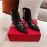 Roger Vivier Fashion Square Button Pointed Black Short Boots For Women